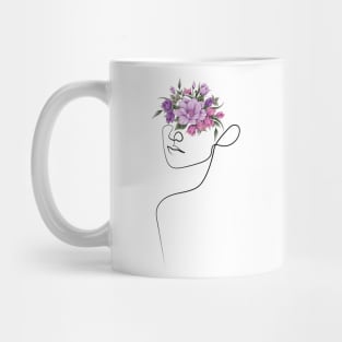 Find the Closest Flowers Bouquet and Put it on your Head | One Line Drawing | One Line Art | Minimal | Minimalist Mug